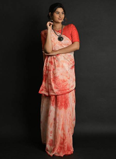 Orange Colour Rihana Prism 2 Fancy Party Wear Stylish Designer Saree Collection 5107